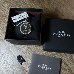 Coach black and gold watch